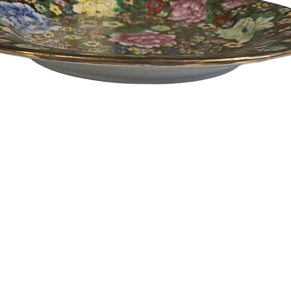 Hui Yuan Decorative Chinese Plate Floral Hand Painted Colorful Green Blue Yellow - Picture 11 of 16